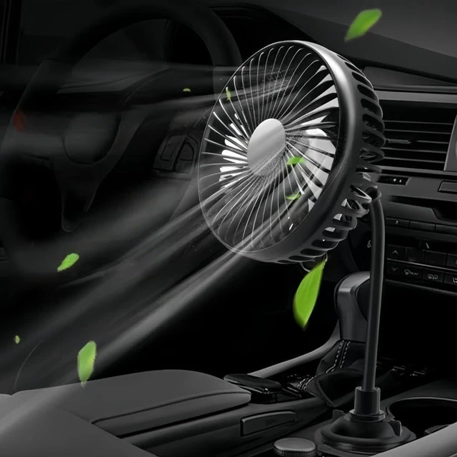 Alt view image 2 of 5 - USB Car Fan for Honda HR-V Hybrid, USB Desk Fan Mini Portable Fans Car Cooling Fan 360° Rotatable 3 Speeds Air Circulation Fan,A