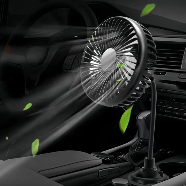 Alt view image 2 of 5 - USB Car Fan for INFINITI, USB Desk Fan Mini Portable Fans Car Cooling Fan 360° Rotatable 3 Speeds Air Circulation Fan,A