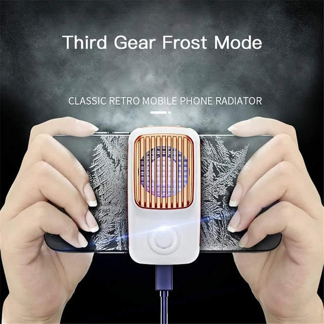 Alt view image 4 of 5 - Mobile Phone Refrigeration Radiator 3-Mode Mobile Phone Cooler Cooling Fan Holder Stand Cold Wind Handle Eat Chicken(D)