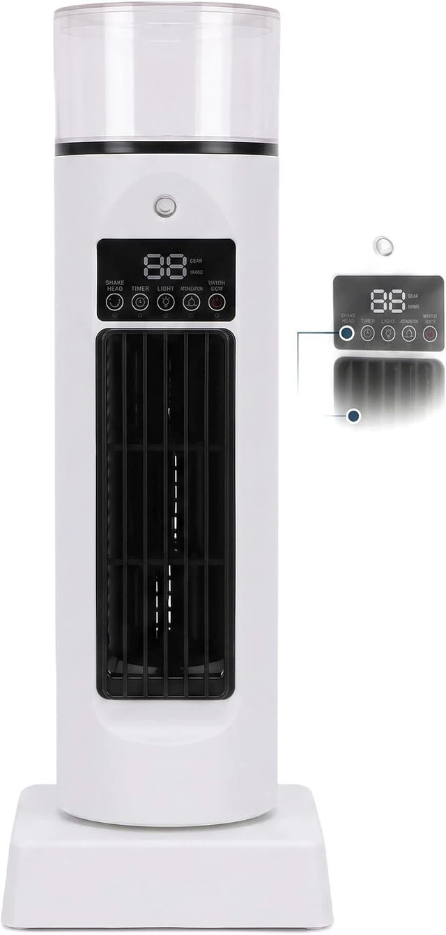 Main image of Usb Tower Fan Bladeless, 6 Speeds Quiet Cooling Fan With 100ml Water Tank, Touch Control & Oscillation, Portable Desk Fan For Office Bedroom Tent