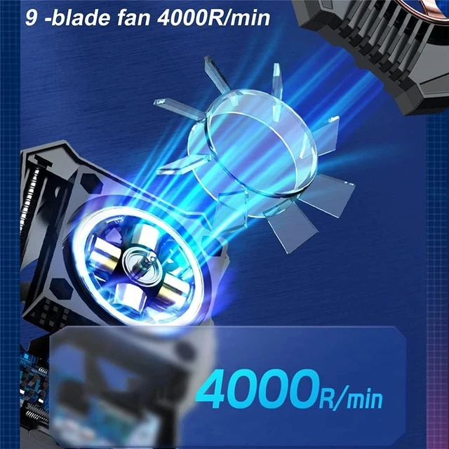 Alt view image 6 of 6 - Phone Cooler Cooling Fan Radiator Fits 4 To 7.4inch Smartphones Holder Stand