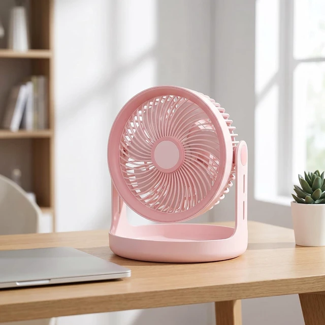 Alt view image 6 of 7 - 3 Speed Rechargeable Usb Desk Fan, Battery Operated Portable Cooling Fan With Led Display, Quiet Cordless Desktop Fan For Bedroom Office Kitchen Green