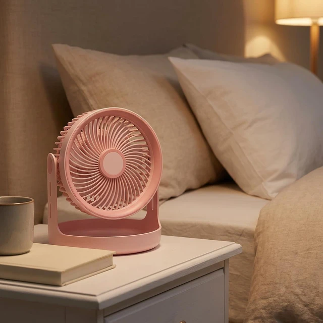 Alt view image 7 of 7 - 3 Speed Rechargeable Usb Desk Fan, Battery Operated Portable Cooling Fan With Led Display, Quiet Cordless Desktop Fan For Bedroom Office Kitchen Green