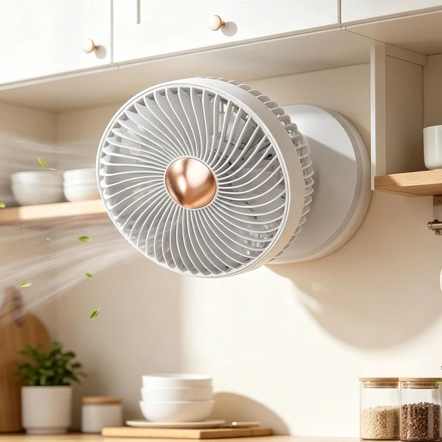 Alt view image 3 of 7 - USB Desk Fan Digital Display Wall Hangable Appliance