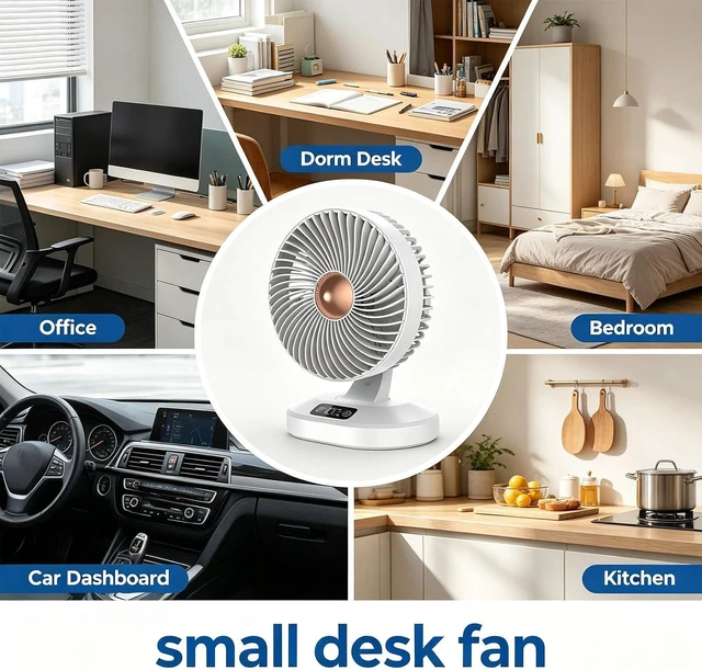 Alt view image 4 of 7 - USB Desk Fan Digital Display Wall Hangable Appliance