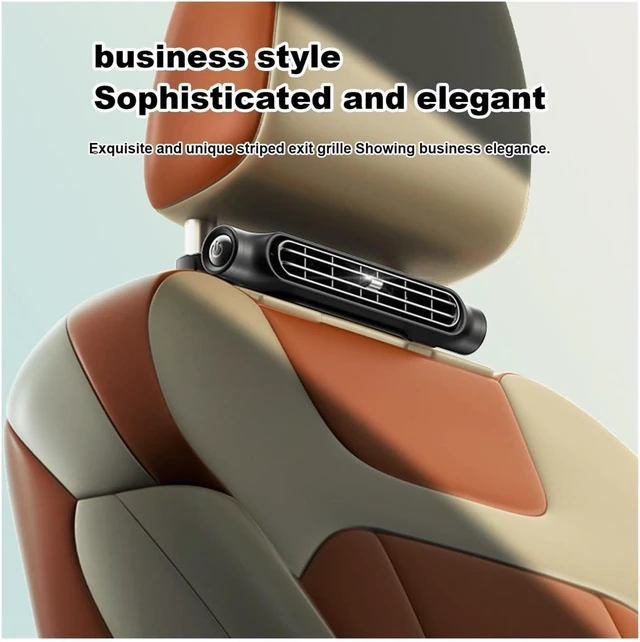Alt view image 7 of 7 - Twin-Turbo USB Rechargeable Car Seat Fan, 3-Speed Backseat Cooler