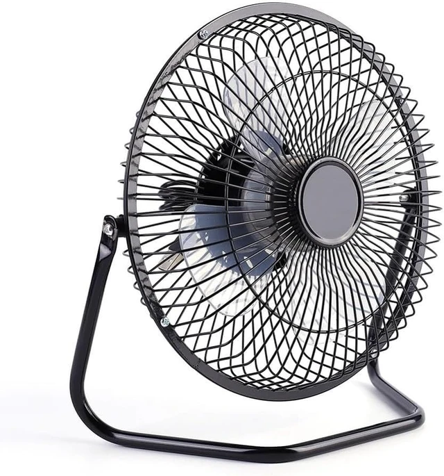 Alt view image 3 of 7 - Portable 5.5W Solar Fan with 8 Inch for blades, USB Powered Cooling Device for Pets, Dual Settings, Lightweight Polycrystalline Design, Pet Heat Relief, USB Rechargeable Blower