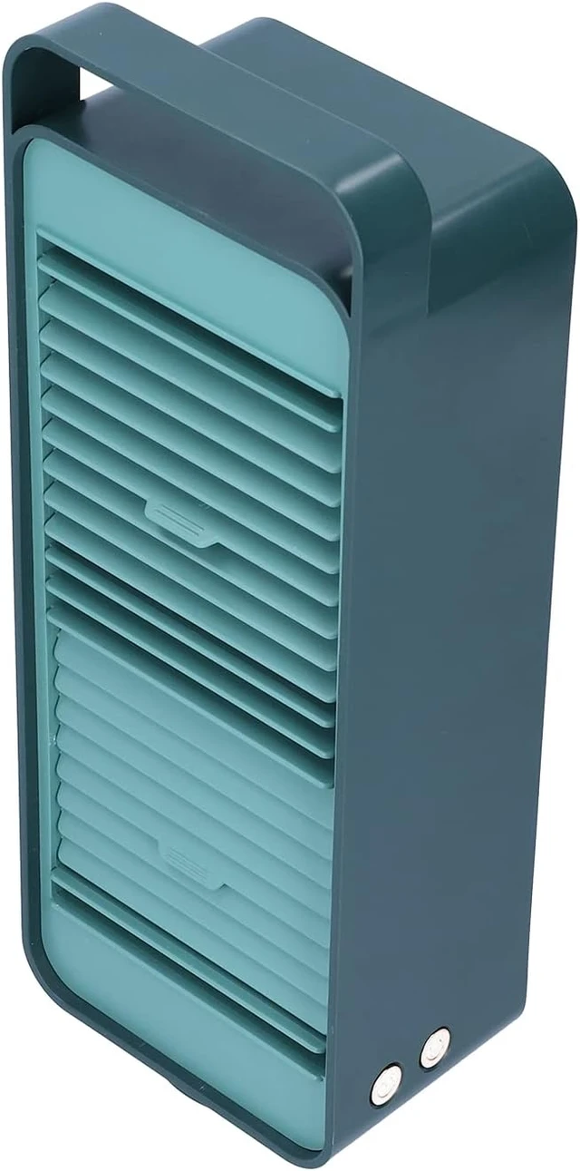 Alt view image 4 of 7 - Double Fan Blades Rotating Fan, USB Rechargeable Desktop Circulating with 4800mAh Battery, Quiet 3-Speed for Home Office Dormitory (Green)