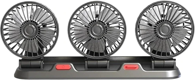 Main image of USB 3 Head 360 Car Fan Low Noise Rotary Switch Parking