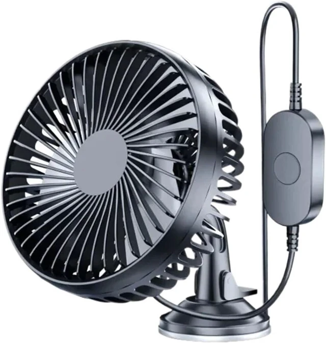 Main image of USB Fan for Car Suction Cup 12V 24V 3 Speed Portable