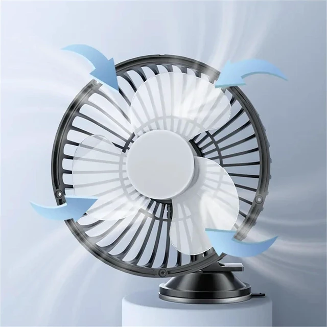 Alt view image 7 of 7 - USB Fan for Car Suction Cup 12V 24V 3 Speed Portable