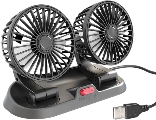 Main image of 360 Car Fan USB 12V 24V 2 Speeds Silent Aroma Box