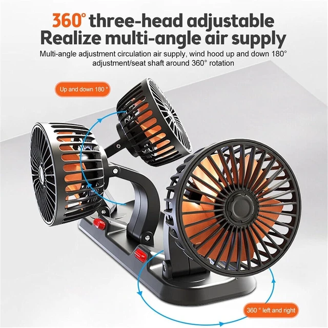 Alt view image 2 of 7 - 360 Car Fan USB 12V 24V 2 Speeds Silent Aroma Box