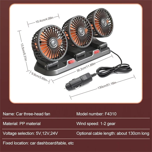 Alt view image 7 of 7 - 360 Car Fan USB 12V 24V 2 Speeds Silent Aroma Box