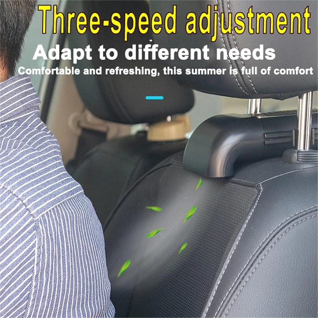 Alt view image 3 of 7 - USB Fan for Car Seat Back Foldable 3 Speed Silent Cooler