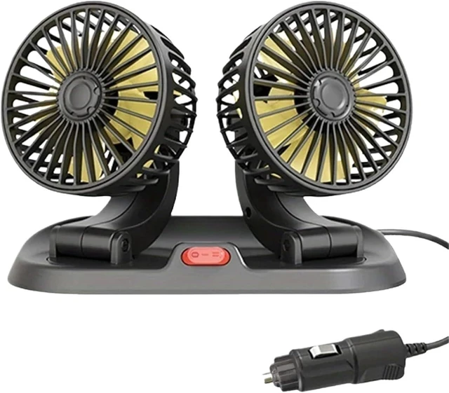 Alt view image 2 of 7 - USB Fan for Car Dual Head 360 5V 12V 24V 2 Speed