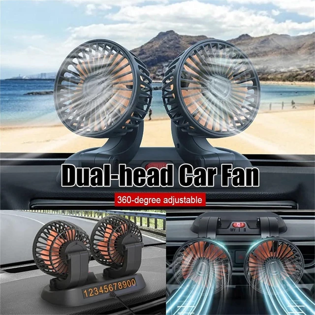 Alt view image 4 of 7 - USB Fan for Car Dual Head 360 5V 12V 24V 2 Speed