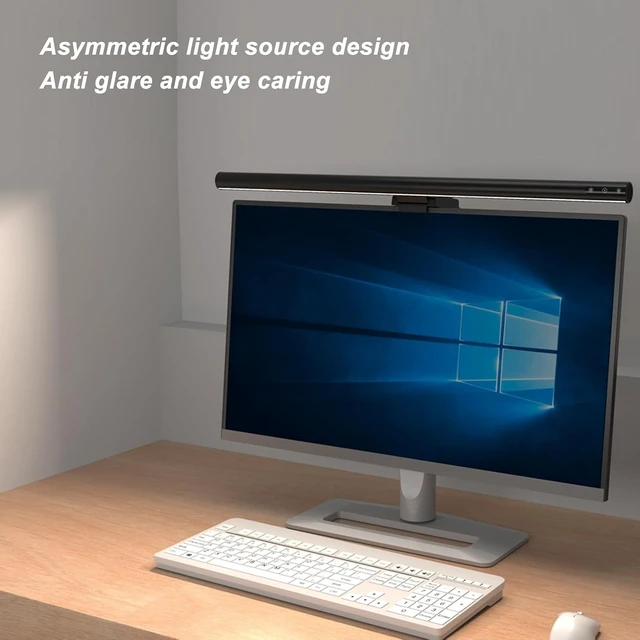 Alt view image 6 of 7 - Monitor Light Bar Eye Caring USB Powered Computer Screen Light with 5 Color Temperatures & 3 Dimming Levels, Adjustable Clip for Flat and Curved Monitors up to 2 Inches (300SA5)