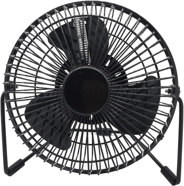 Main image of USB Fan Desk Fan Mini LED Clock Degree Rotatable Metal Cooling Fan USB Powered Real Time Display Suitable for Office Study Bedroom Party Trave, Black, 6 Inch Calendar