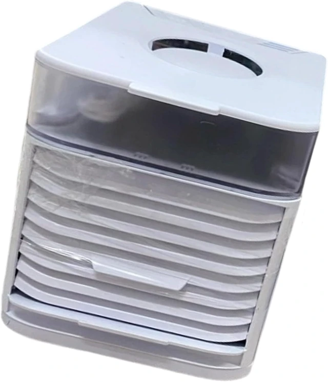 Alt view image 7 of 7 - USB Desk Air Fan with LED Light, Compact Desktop ABS Housing for Bedside Study Home Placement During Warm Weather Readin
