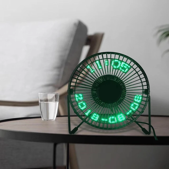 Alt view image 7 of 7 - LED USB Clock Fan Desk Fan with Real Time Clock Display Function Tabletop Fan Desktop Cooling Fan for Office Bedroom Indoor Car Travel, Black, 6 Inch Calendar