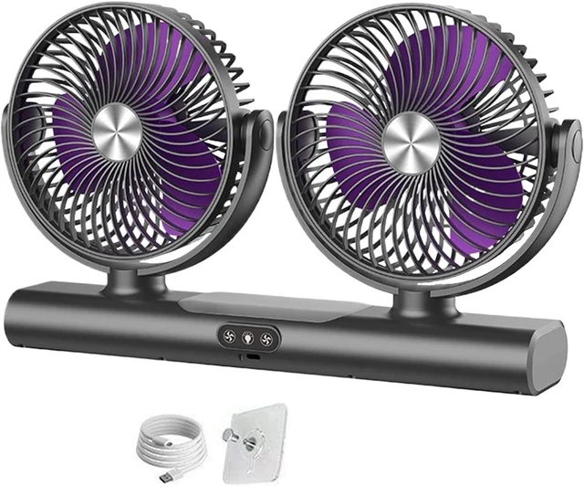 Main image of Car Cooling Fans 3 Speed Adjustable 180 Degree Rotation