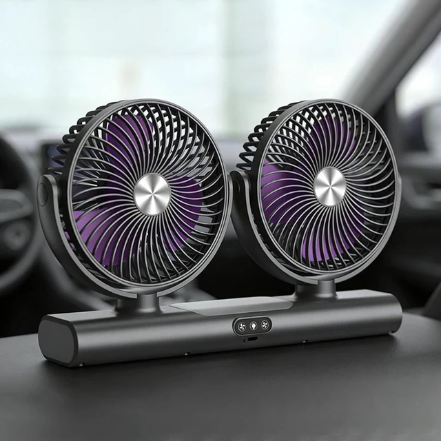 Alt view image 3 of 7 - Car Cooling Fans 3 Speed Adjustable 180 Degree Rotation