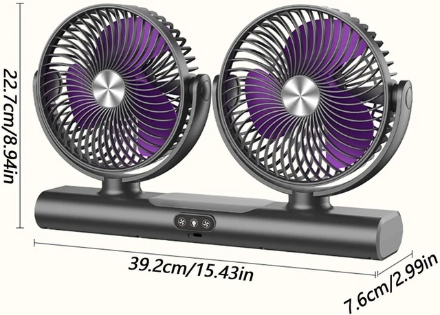 Alt view image 5 of 7 - Car Cooling Fans 3 Speed Adjustable 180 Degree Rotation