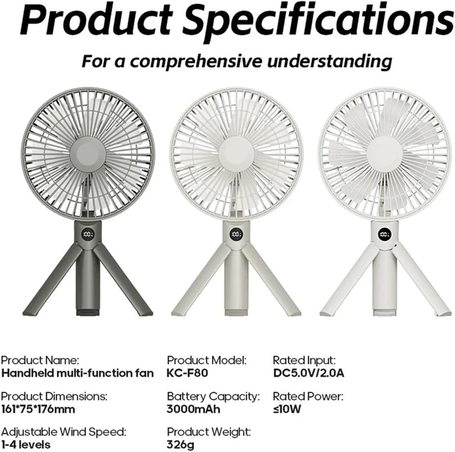 Alt view image 5 of 5 - Foldable Fan For Camping & Travel