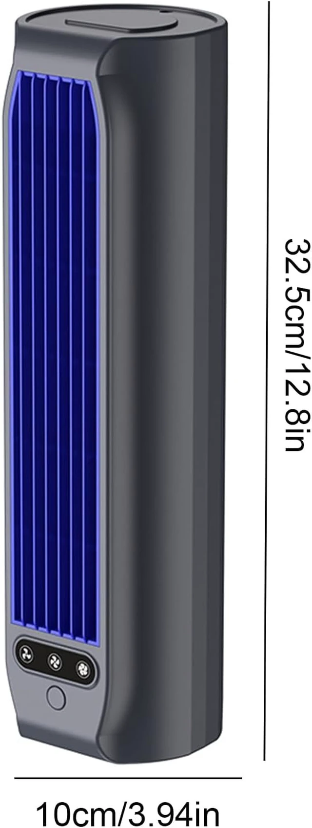 Alt view image 6 of 7 - Portable Tower Fan: Quiet USB Rechargeable Air Cooler with 3 Speeds & LED