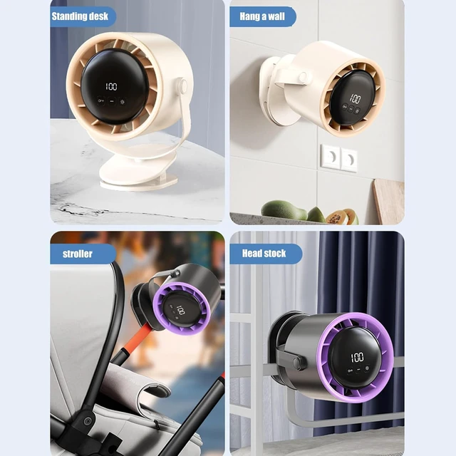 Alt view image 4 of 7 - Portable USB Rechargeable Clip Fan Quiet Operations Small Table Fan Suitable for Strollers Crib Bike and Campin