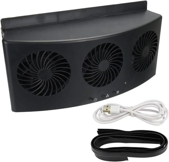 Main image of Donsink 60 Car Ventilation Fan, USB Type, Includes Window Frame Mounting Gasket Included, 3 Stage Switching, Ventilation Fan, Deodorizer, Air Circulation (Black)
