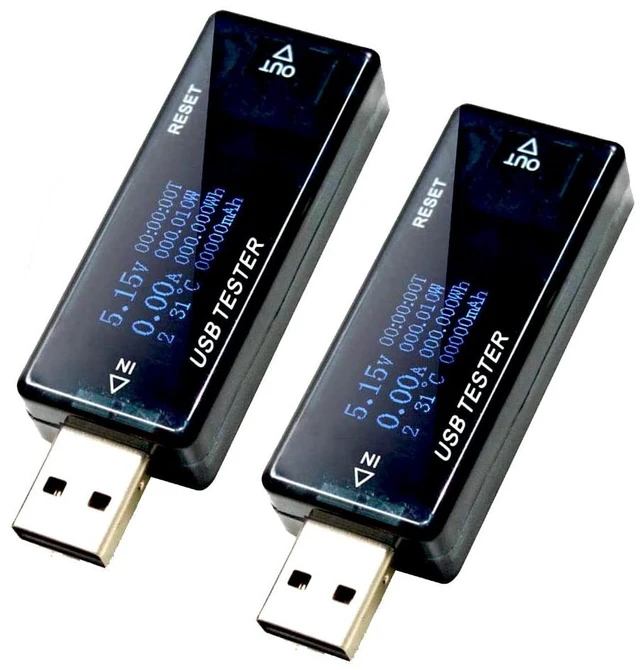 Main image of Voltage Current Checker USB Tester Voltage Current Tester Digital USB Multimeter 5A 30V Voltmeter Meter Ammeter Tester PD Multifunction Display Capacity Voltage Current Detector (Set of 2)