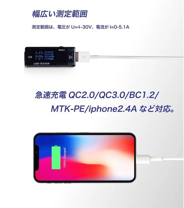 Alt view image 7 of 7 - Voltage Current Checker USB Tester Voltage Current Tester Digital USB Multimeter 5A 30V Voltmeter Meter Ammeter Tester PD Multifunction Display Capacity Voltage Current Detector (Set of 2)