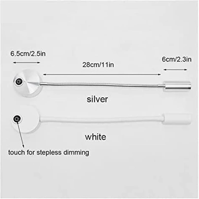 Alt view image 3 of 7 - LED Picture Light Wall Reading Light Touch Switch Dimmable Goose Neck Plug USB Lighting For Headrest Bed Night Light DC5V Reading Light