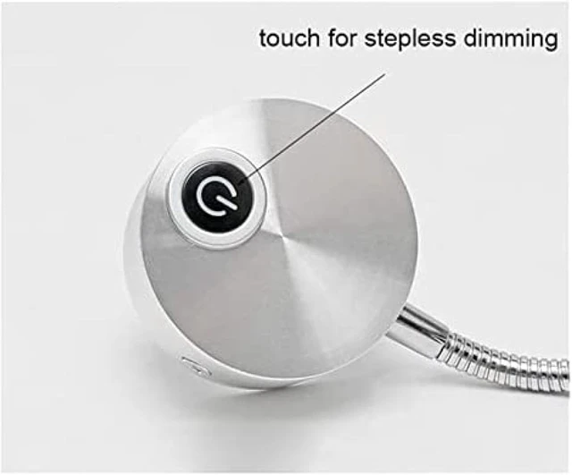 Alt view image 5 of 7 - LED Picture Light Wall Reading Light Touch Switch Dimmable Goose Neck Plug USB Lighting For Headrest Bed Night Light DC5V Reading Light