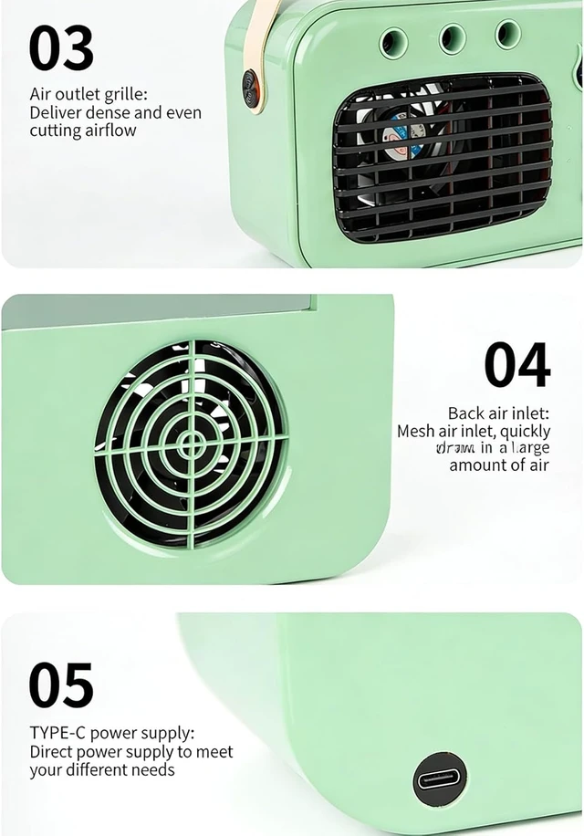Alt view image 7 of 7 - USB Powered Desktop Air Chiller with 3 Settings and Function for Home Use
