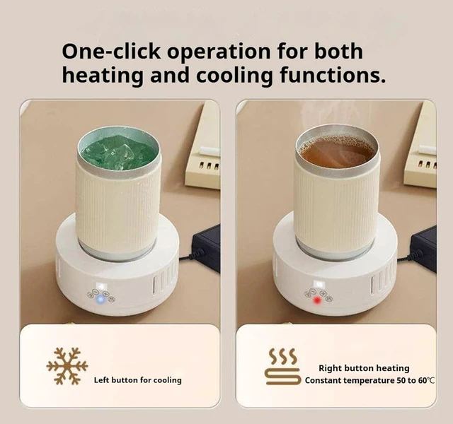 Alt view image 2 of 7 - Dual-Function Hot/Cold Coaster Cup Holder: One-Touch Controls for Cooling and Heating Beer, Coffee, and Other BeveragesPerfect for Office and Home Use