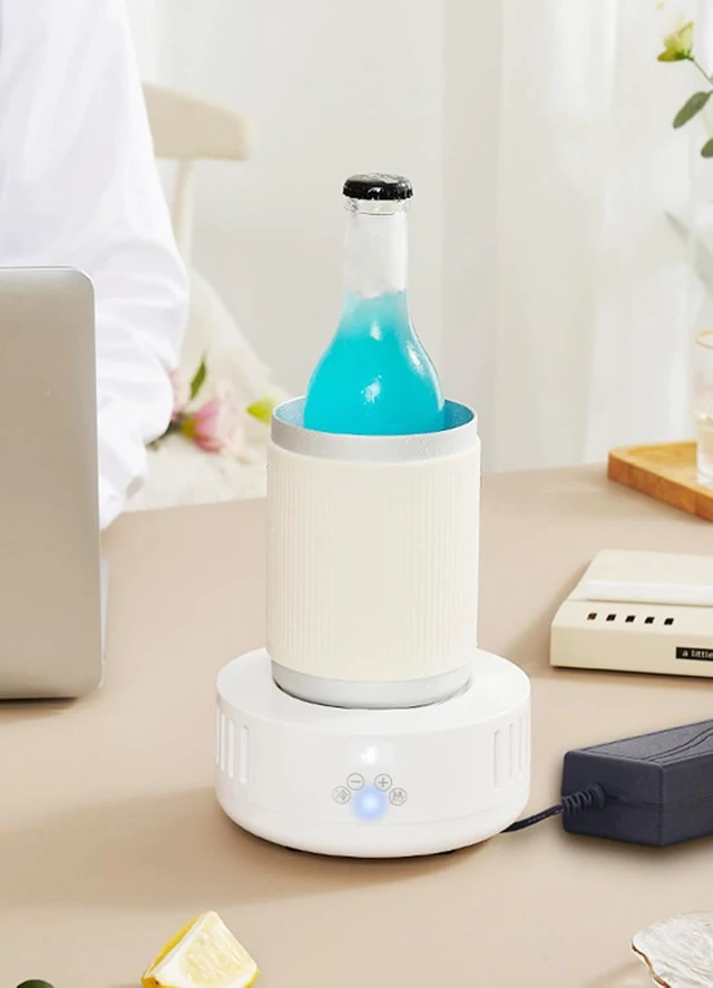 Alt view image 4 of 7 - Dual-Function Hot/Cold Coaster Cup Holder: One-Touch Controls for Cooling and Heating Beer, Coffee, and Other BeveragesPerfect for Office and Home Use