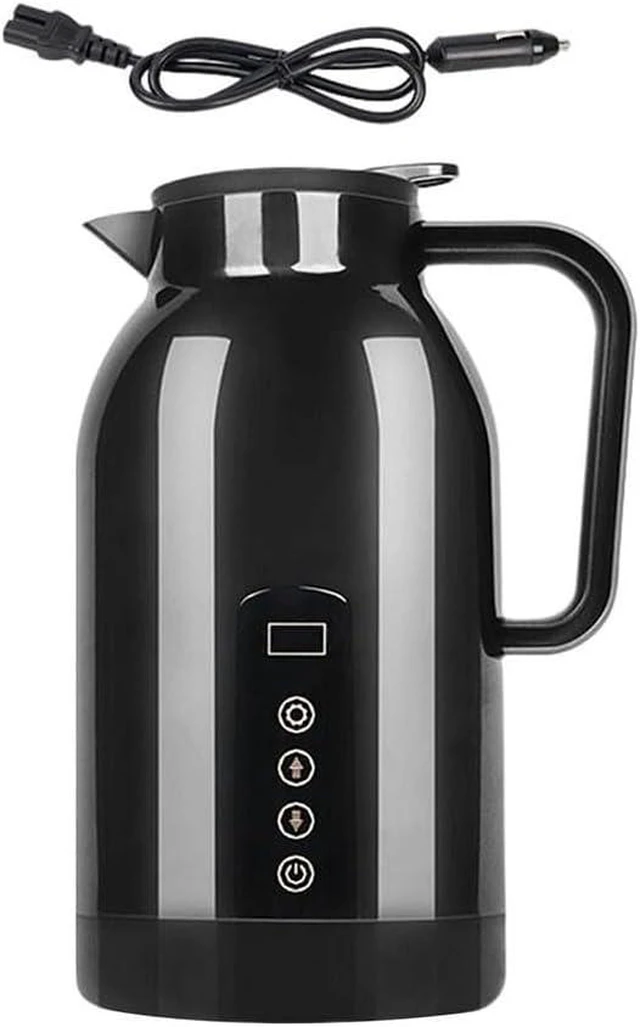 Main image of Portable Car Hot Water for kettle, Stainless Steel, Large Capacity, Dual Voltage 12V24V, Safe & Reliable(Black)