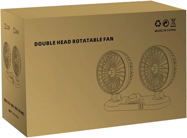 Alt view image 3 of 5 - Vehicle Fan Dual Head, Quiet Adjustable Dashboard Fan, USB Auto Cooling Fan for Car Truck Boat Home Office Bedroom