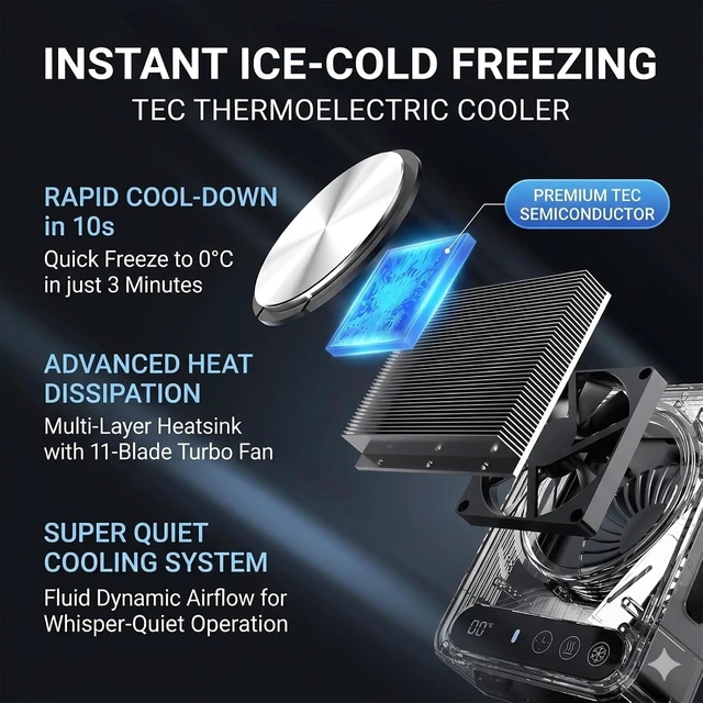 Alt view image 7 of 7 - Smart Beverage Cooler Heating Coaster with Custom Aluminum Tumbler, Desktop Electric Cup Cooler Warmer with AI Temp Control & 18H Timer, Quick Cooling Plate for Desk Office Home