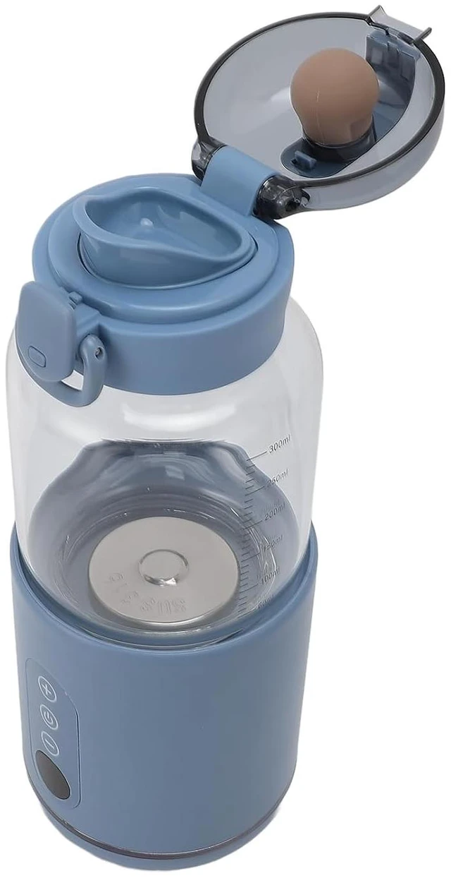 Main image of Tbest Portable Milk Warmer 300ml Stainless Steel USB Cordless Fast Heating Milk Warmer Insulated Bottle for Travel Car Blue Portable Food Steel Grade Stainless Glass and