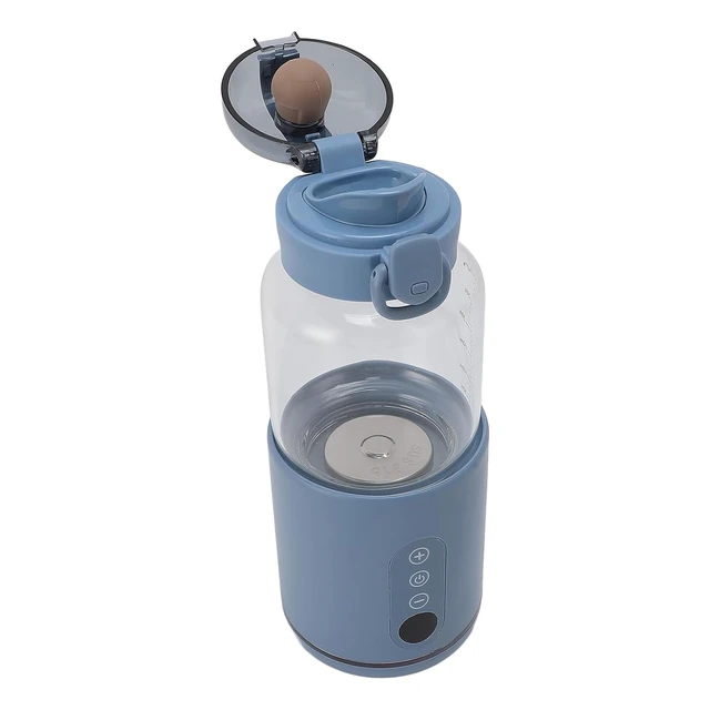 Alt view image 2 of 7 - Tbest Portable Milk Warmer 300ml Stainless Steel USB Cordless Fast Heating Milk Warmer Insulated Bottle for Travel Car Blue Portable Food Steel Grade Stainless Glass and