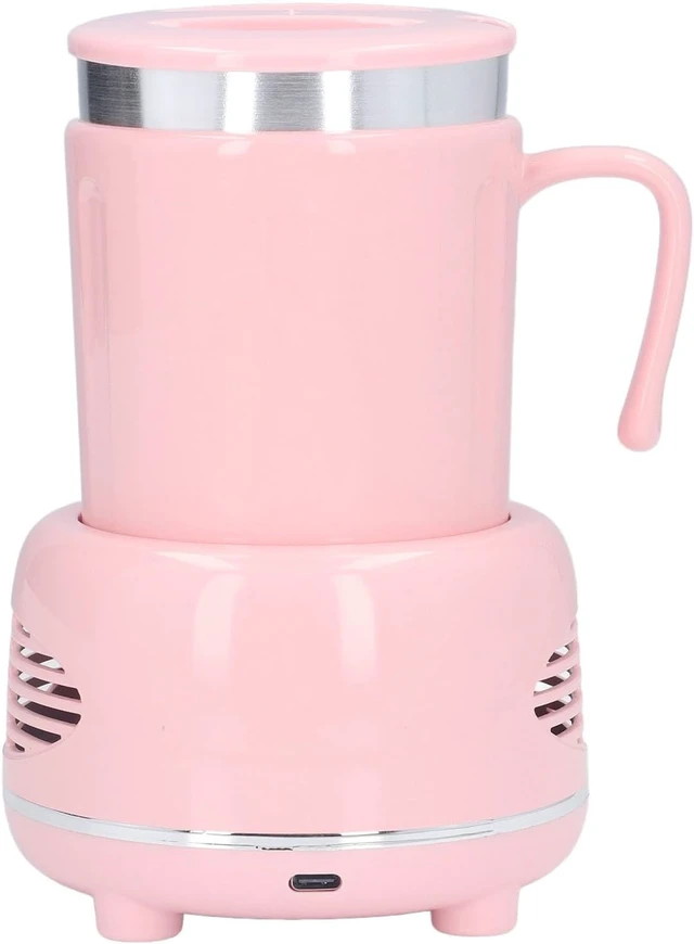 Alt view image 7 of 7 - Cooler Warmer Cup, Dual - Mode Electric Cup Cooler and Heater with Fast Cooling Heating, Aluminum Body Desktop Beverage Warmer for Home Office Car (Roseate)