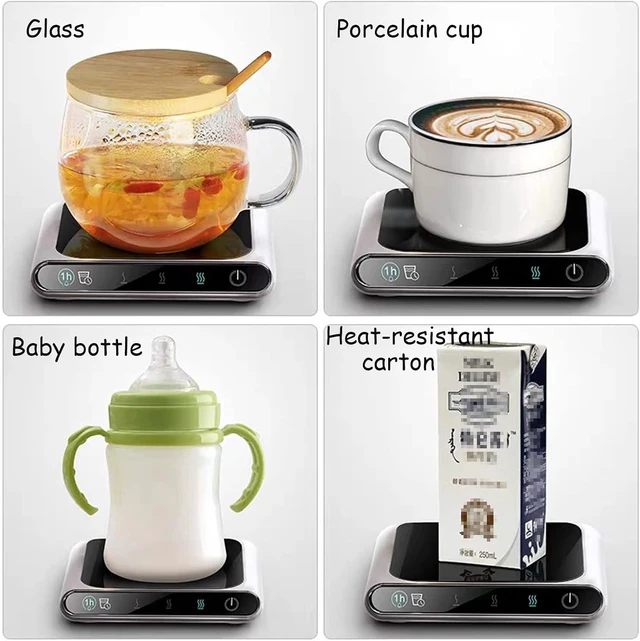 Alt view image 7 of 7 - Office Insulation Thermostat Coaster, USB Heating Coaster, Dormitory Heater Base, for Heating Milk, Coffee, Scented Tea,Silver (Silver)