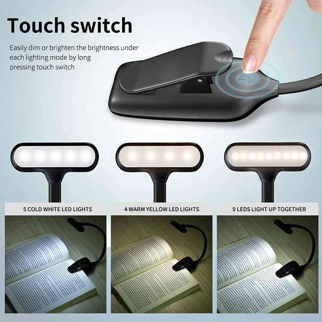 Alt view image 3 of 6 - Rechargeable LED USB Book Light Reading Light Flexible Book Lamp Dimmer Clip Table Desk Lamp Portable Clip Light (Color : B)