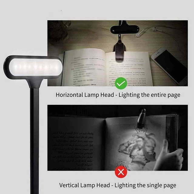 Alt view image 4 of 6 - Rechargeable LED USB Book Light Reading Light Flexible Book Lamp Dimmer Clip Table Desk Lamp Portable Clip Light (Color : B)