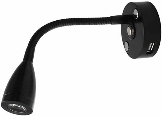 Main image of LED ReadingUSB Black Silver Flexible Hose Modern Bedroom Living Room Study Room Aluminium (Color : B)