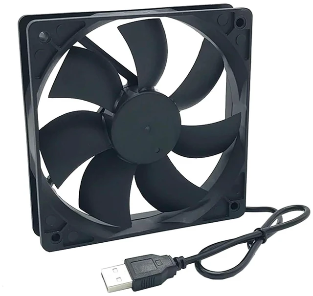 Alt view image 5 of 7 - 120mmx120mmx25mm 80mmx80mmx25mm 12Volt Fluid Bearing USB Exhaust Cooling Fan(8 cm)